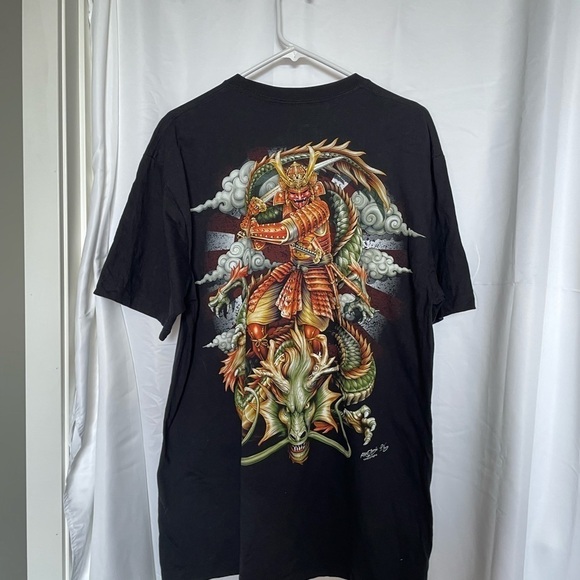 High definition/ Warrior with dragon black short sleeved shirt - Picture 2 of 3